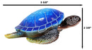 Nautical Ocean Blue Giant Sea Turtle Swimming Bobblehead Figurine Tortoise