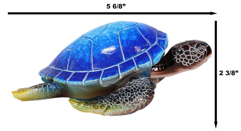 Nautical Ocean Blue Giant Sea Turtle Swimming Bobblehead Figurine Tortoise