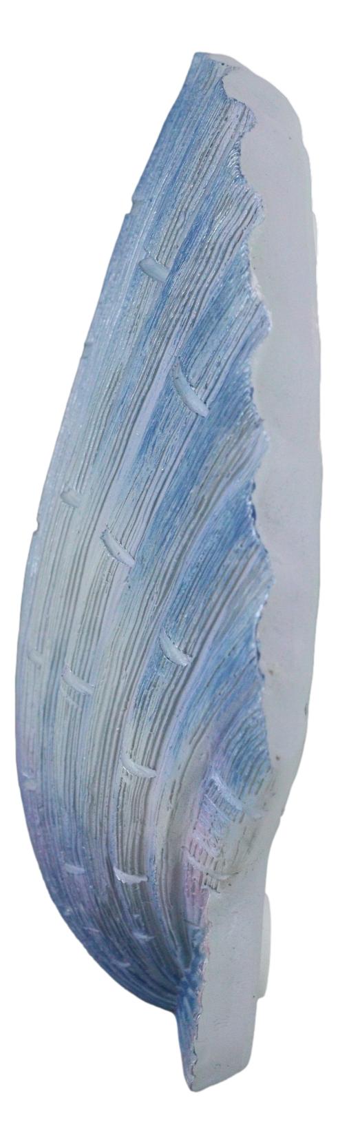 Ocean Nautical Marine Beach Aqua Blue Scallop Sea Shell Wall Plaque Decor 8.25"L