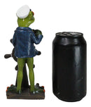 Marine Bon Voyage Sailor Captain Frog Holding Wheel Helm and Binoculars Figurine