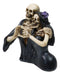 Love Never Dies Black Cloaked Skeleton Couple Love Sign Hand Gesture Figurine