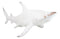 Nautical Ocean Marine Great White Shark Swimming Antiqued White Figurine 19.5"L