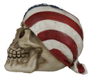 Independence Day Patriotic US Flag Stars And Stripes Skull Bandana Figurine