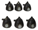 Set Of 6 Charcoal Grey Hakumu Tenmoku Porcelain Soy Sauce Shoyu Flask Dispensers