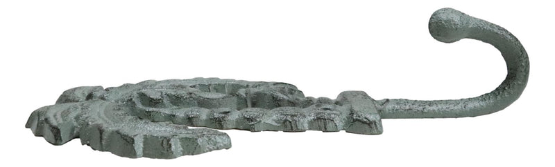 Pack Of 2 Cast Iron Verdigris Tropical Beach Coconut Palm Trees Coat Wall Hooks