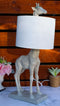 Whimsical Peeking Safari Giraffe Chic Bedside Table Lamp With Fabric Shade 27"H