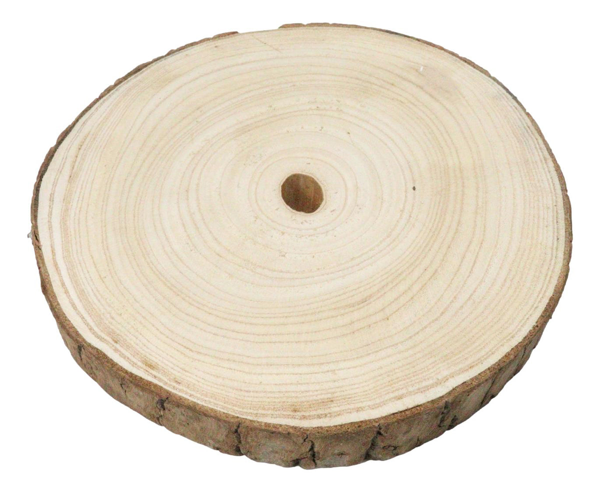 Pack Of 4 Unfinished Natural Wood Slices With Bark 8.25"D DIY Arts And Crafts