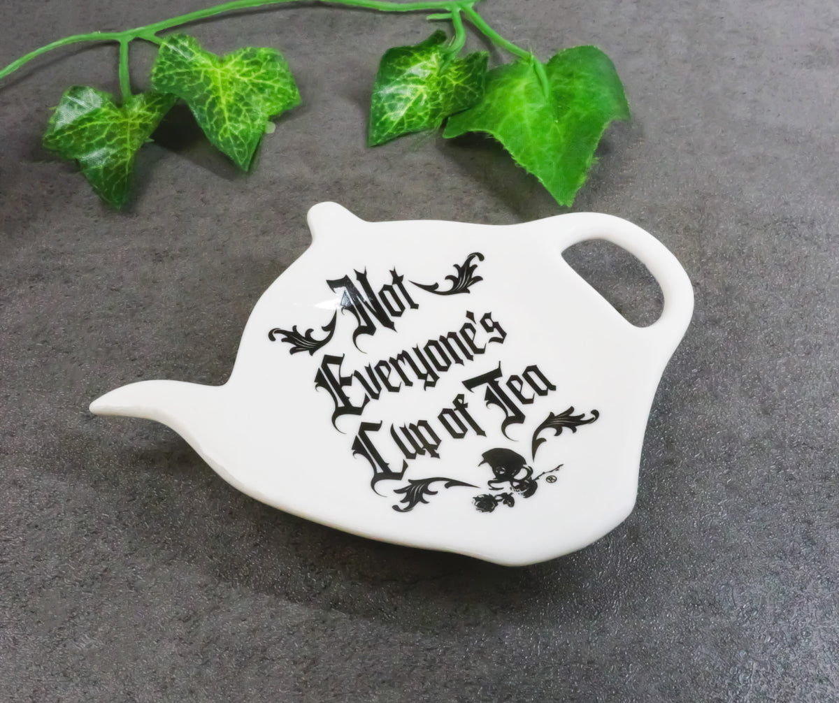 Pack Of 2 Wicca Not Everyone's Cup Of Tea Ceramic Tea Spoon Or Bag Holder Plates