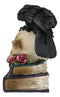 Raven Crow Perching On Skull With LED Eyes And Spell Books Of Prophecy Figurine