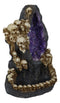 Gothic Melting Skulls Faux Geode Crystals LED Light Cave Backflow Incense Burner
