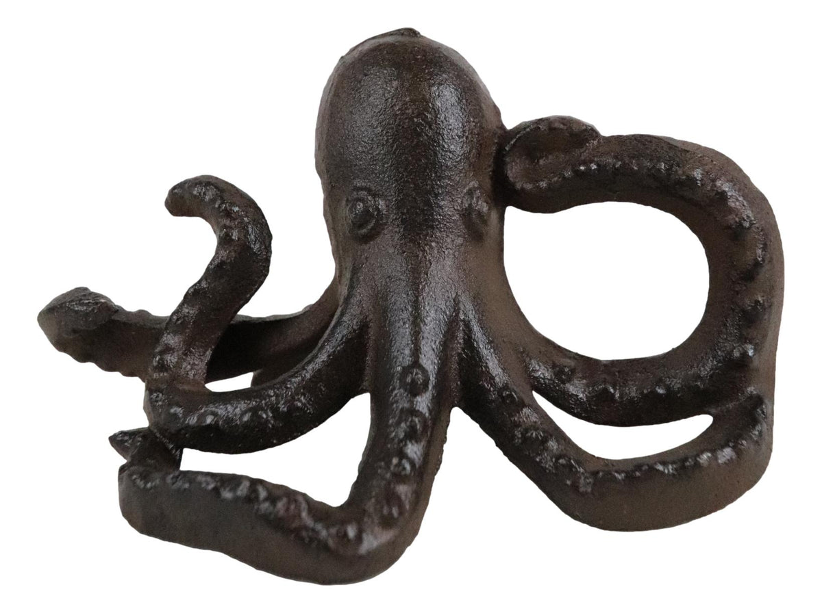 Cast Iron Nautical Sea Octopus Kraken Decorative Paperweight Figurine 5.25"L - Ebros Gift