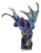 Spell Caster Metallic Ocean Dragon Perching On Necromancy Skull Books Figurine