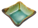 Pack Of 6 Green Midori Kannyu Porcelain Wavy Square Shaped Sauce Dishes 3oz