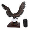 Large Wings Of Liberty Bald Eagle Set On American Flag Statue With Base 17"