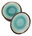 Pack Of 6 Crackle Green Midori Kannyu Round Appetizer Salad Dessert Plates 6.75"