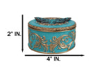 Turquoise And Gold Scrollwork Death Moth Skull Decorative Trinket Jewelry Box
