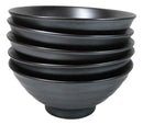 Pack Of 5 Black Tetsu Kesho Ceramic Collection Large Ramen Soup Dinner Bowl 40oz