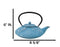 Turquoise Blue Auspicious Koi Fishes Cast Iron Tetsubin Teapot With Enamel Liner