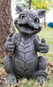 Whimsical Good Job Thumbs Up Dragon Garden Statue Faux Stone Resin Finish 10"H