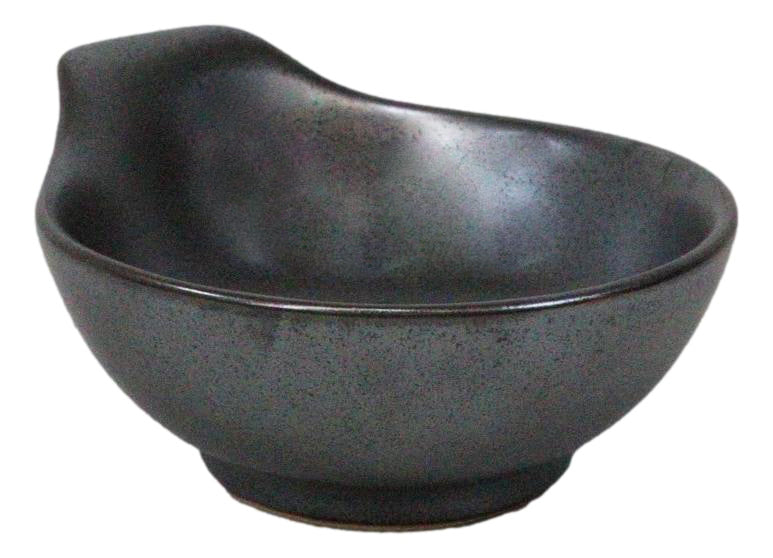 Pack Of 5 Tetsu Kesho Black Small Ponzu Sauce Miso Soup Bowls With Handle 5oz