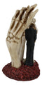 Love Never Dies Skeleton Bride & Groom With Skeletal Hands Wedding Arch Figurine