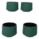 Green Modern Cylindrical Japanese Tetsubin Style Cast Iron Tea Cups Set of 4
