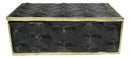 Realistic Faux Turtle Shell Print With Gold Trim Large Jewelry Trinket Box 10"L