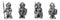 Set of 4 Medieval Suit of Armor Knights With Axe Sword Shields Mini Figurines