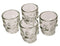 Set of 4 Clear Glass Gothic Skeleton Skull Face Liquor Shot Glasses Shooters