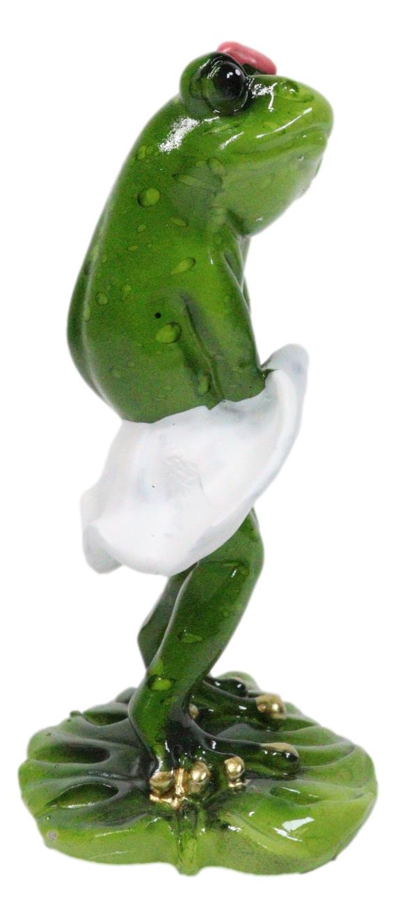 Sexy Lady Marilyn Green Frog with Pink Ribbon and White Cocktail Dress Figurine