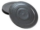 Pack Of 5 Ceramic Black Tetsu Kesho Collection Large Round Dinner Plates 10" D