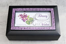 February Amethyst Birthstone Faithfulness And Wisdom Black Musical Trinket Box