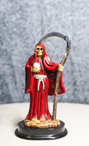 Red Robe Santa Muerte With Scythe Patroness Of Love And Romance Figurine 5"H