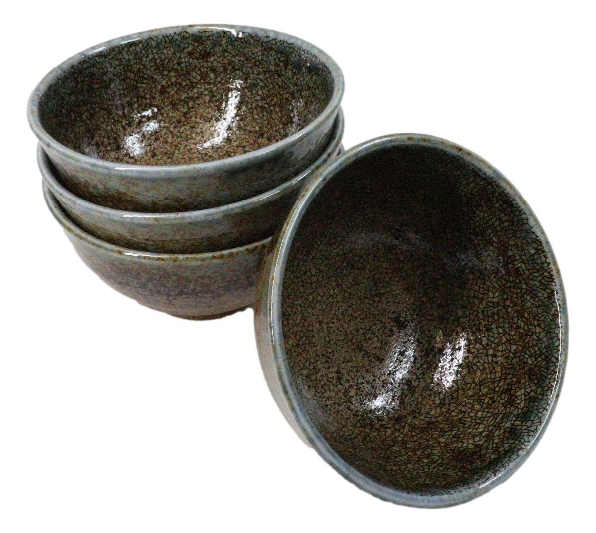 Set Of 4 Japanese Sunaji Kairagi Porcelain Small Rice Soup Appetizer Bowls 11oz
