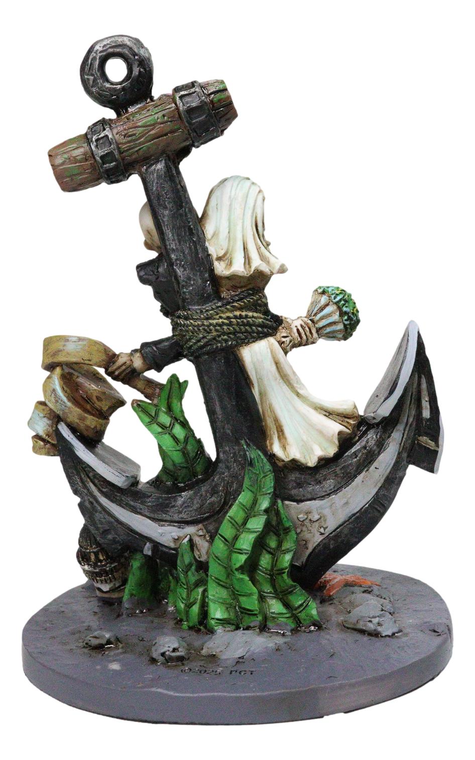 Day Of The Dead Skeleton Wedding Bride and Groom Anchored in Love Figurine