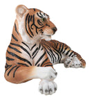 Large Royal Bengal Tiger Resting Gracefully 15.5" Long Statue Home Garden Decor