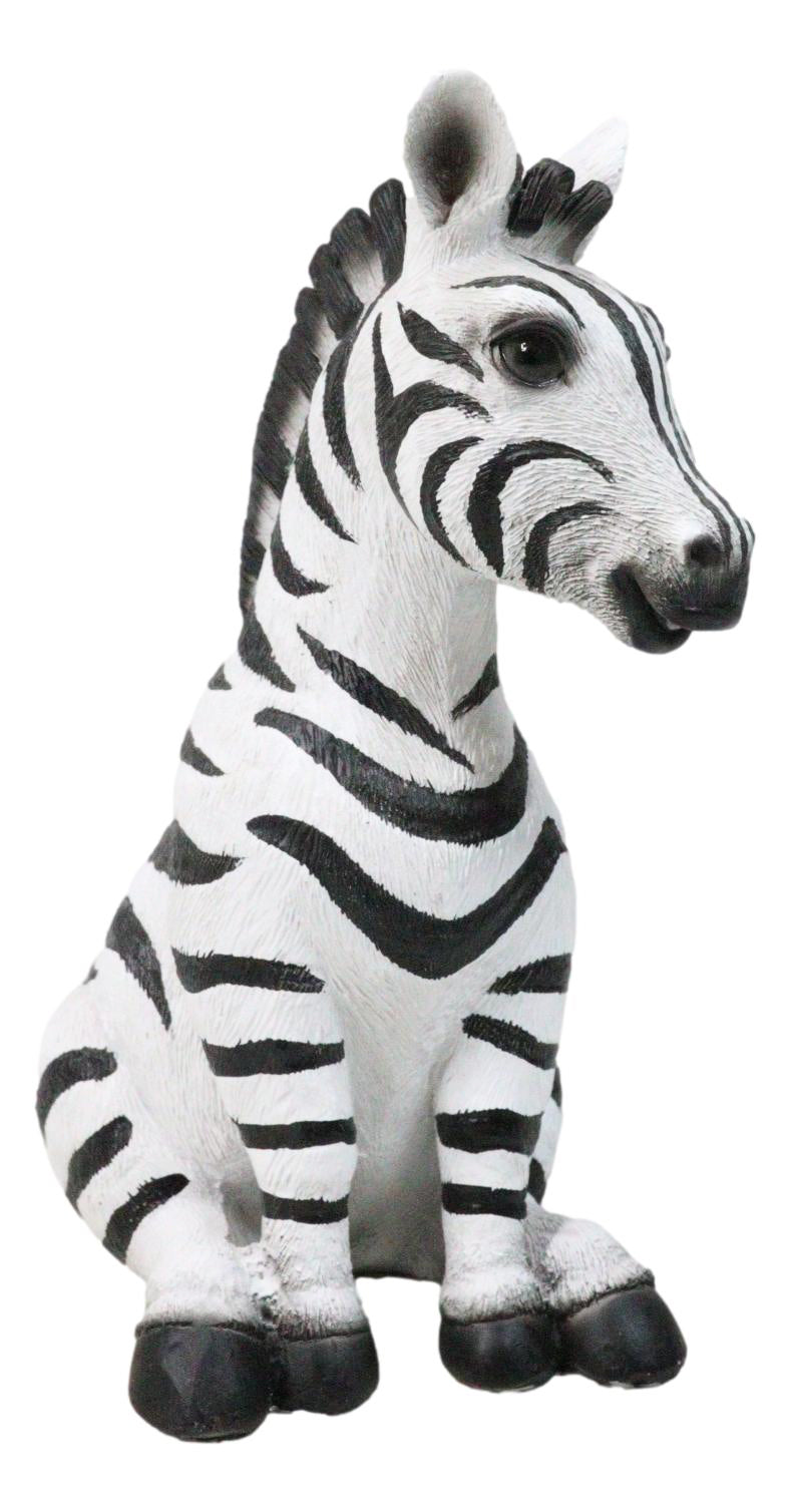 Wildlife Nature Safari Savanna Equid Zebra Horse Foal Sitting Figurine