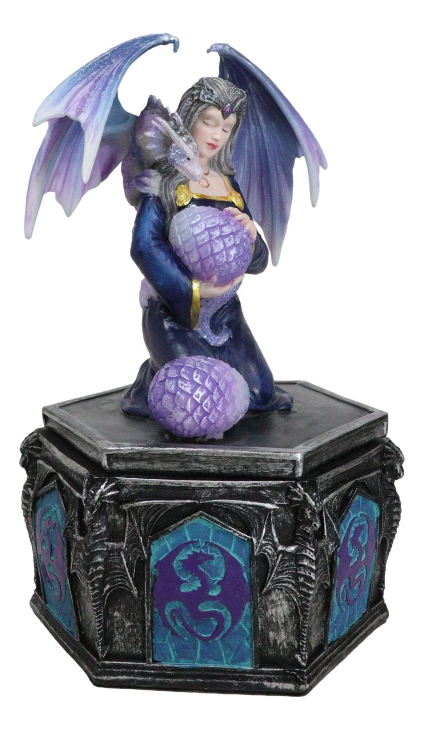 Fantasy Four Seasons Spring Friendship Fairy With Dragon Decorative Box Figurine