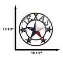 Western Patriotic Lone Star State Texas With Mini Stars Metal Wall Circle Sign