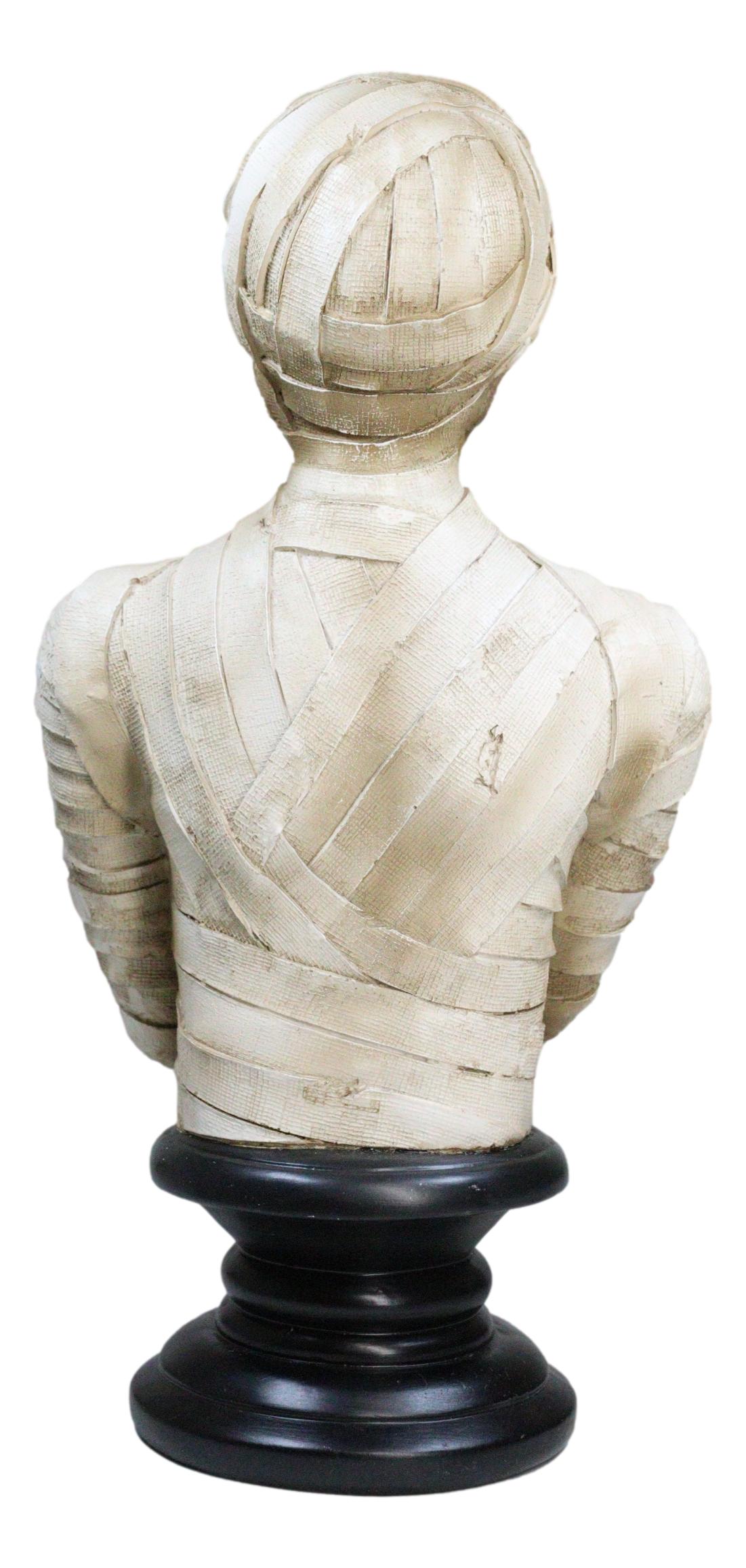 Egyptian King Tut Corpse Mummy Sarcophagus Bust Figurine With LED Light Up Eyes