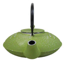 Green Dragonfly Traditional Cast Iron Tetsubin Teapot With Enamel Liner 37oz