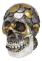 Metallurgy Currency Silver and Gold Coins Skull Face Money Coin Bank Figurine