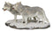 Winter Woodlands Moon Twilight Romance Arctic Snow Wolf Couple Figurine 11.5"L