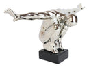 Silver Ceramic Modern Chic Pop Art The Diver Anatomical Man Silhouette Sculpture
