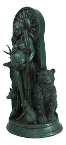 Greek Goddess Gaia Pregnant With Earth Accompanied By Animals Figurine