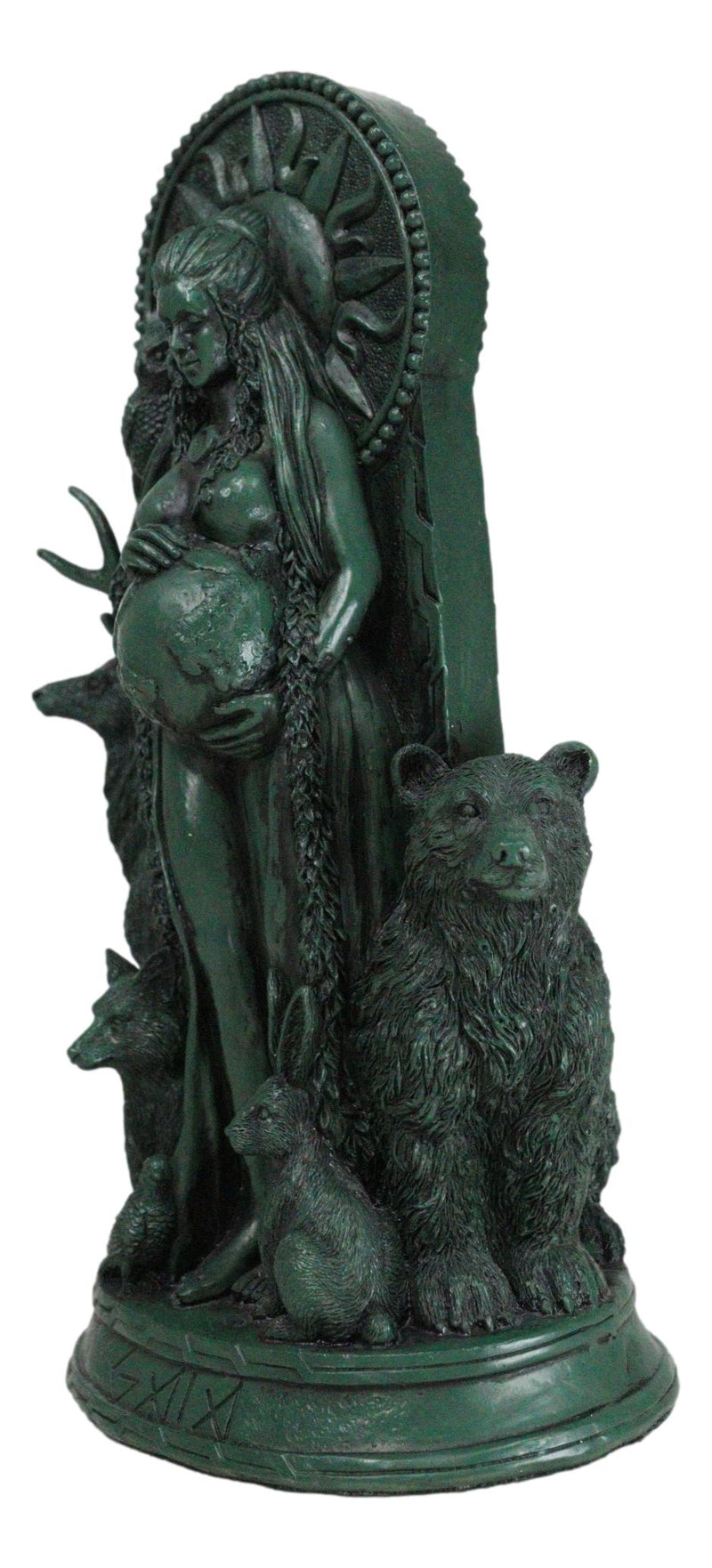 Greek Goddess Gaia Pregnant With Earth Accompanied By Animals Figurine
