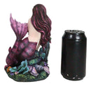 Siren Mermaid Sitting By Sunken Ship Anchor Skull Corals Ocean Graveyard Statue