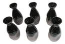 Pack Of 6 Made In Japan Black Matte And Glossy Wine Sake Tokkuri Bottle Flasks