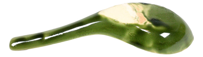 Made In Japan Modern Glazed Ceramic Shades Of Green Soup Spoons Set Of 5