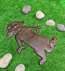 Pack Of 3 Whimsical Cat Cast Iron Stepping Stone Rustic Bronze Garden Accent